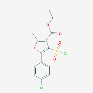 Ethyl 5-(4-chlorophenyl)-4-(chlorosulphonyl)-2-methyl-3-furoate,tech图片
