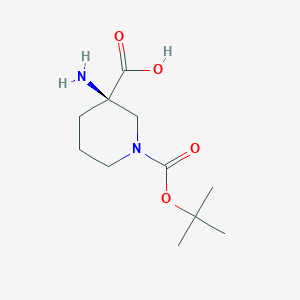 (3R)-3-amino-1-[(tert-butoxy)carbonyl]piperidine-3-carboxylicacid图片