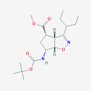 (3aR,4S,6R,6aS)-6-(N-Boc-amino)-3-(1-ethylpropyl)-3a,5,6,6a-tetrahydro-4H-cyclopent[d]isoxazole-4-carboxylic Acid Methyl Ester图片