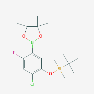 tert-Butyl(2-chloro-4-fluoro-5-(4,4,5,5-tetramethyl-1,3,2-dioxaborolan-2-yl)phenoxy)dimethylsilane图片