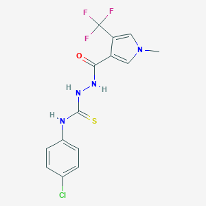 N-(4-Chlorophenyl)-2-{[1-methyl-4-(trifluoromethyl)-1H-pyrrol-3-yl]carbonyl}hydrazinecarbothioamide图片