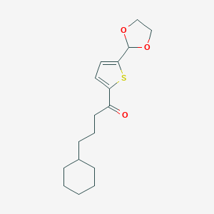 (3-Cyclohexyl)propyl 5-(1,3-dioxolan-2-yl)-2-thienyl ketone图片