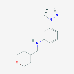 N-(oxan-4-ylmethyl)-3-(1H-pyrazol-1-yl)aniline图片
