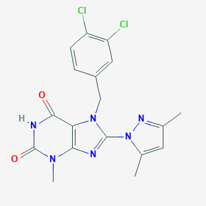7-[(3,4-Dichlorophenyl)methyl]-8-(3,5-dimethyl-1H-pyrazol-1-yl)-3,7-dihydro-3-methyl-1H-purine-2,6-dione图片