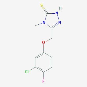 5-[(3-Chloro-4-fluorophenoxy)methyl]-4-methyl-4H-1,2,4-triazole-3-thiol图片