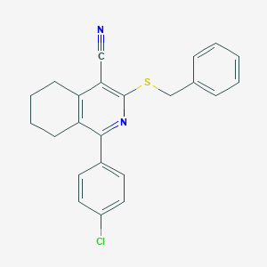 3-(benzylsulfanyl)-1-(4-chlorophenyl)-5,6,7,8-tetrahydro-4-isoquinolinecarbonitrile图片