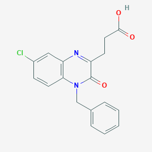 3-(4-benzyl-7-chloro-3-oxo-3,4-dihydroquinoxalin-2-yl)propanoicacid图片