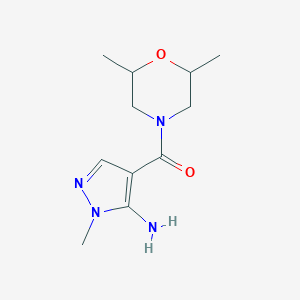 4-(2,6-Dimethylmorpholine-4-carbonyl)-1-methyl-1H-pyrazol-5-amine图片