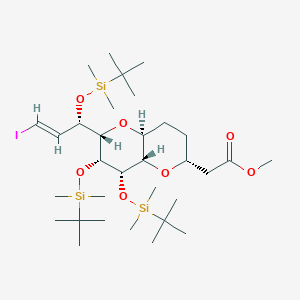 Methyl 2-((2R,4aS,6S,7R,8S,8aS)-7,8-bis((tert-butyldimethylsilyl)oxy)-6-((S,E)-1-((tert-butyldimethylsilyl)oxy)-3-iodoallyl)octahydropyrano[3,2-b]pyran-2-yl)acetate图片