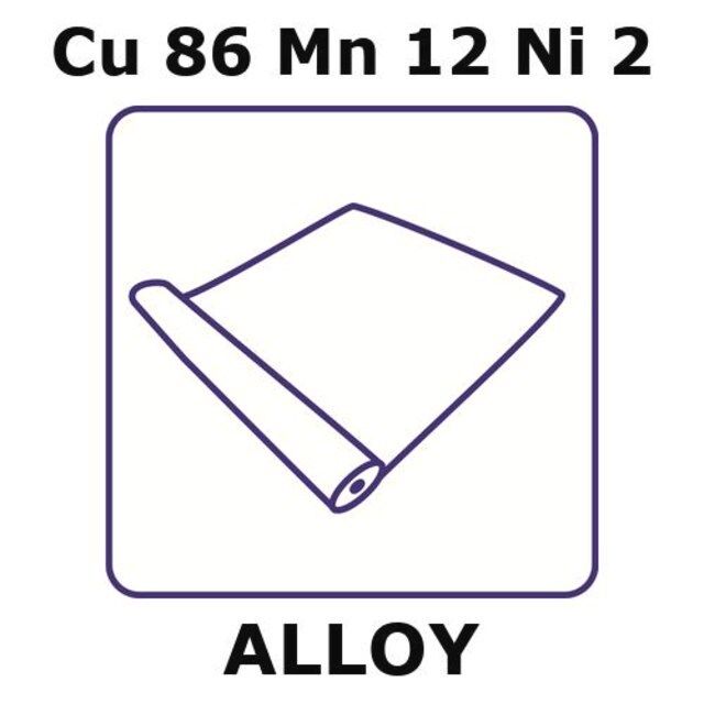 Manganin<sup>®</sup>-resistance alloy, Cu86Mn12Ni2