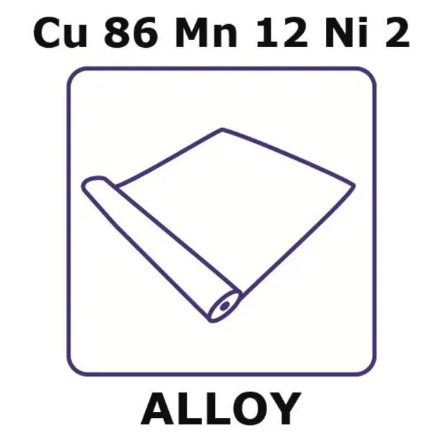 Manganin<sup>®</sup>-resistance alloy, Cu86Mn12Ni2