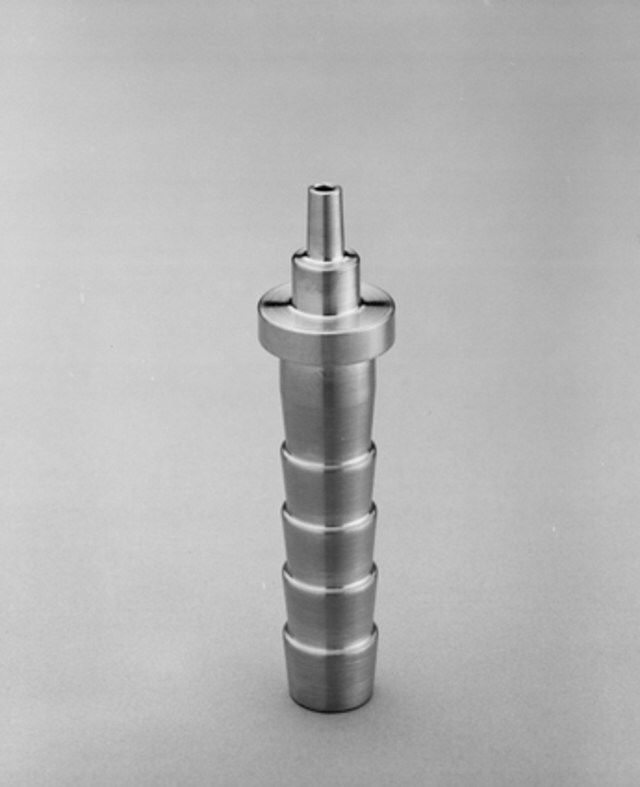 Aerosol Adapter, Luer slip to 1/4 in.– 3/8 in. ID hose, stainless steel
