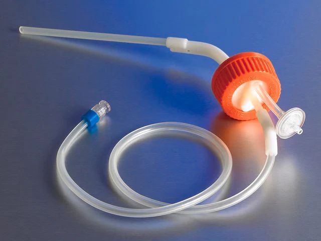 Corning<sup>®</sup> disposable aseptic transfer caps for GL45 plastic spinner flasks