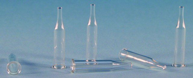 Certified glass inserts for 12 x 32 mm, large opening vials
