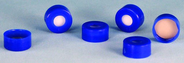 Certified polypropylene caps with septa, pkg of 100