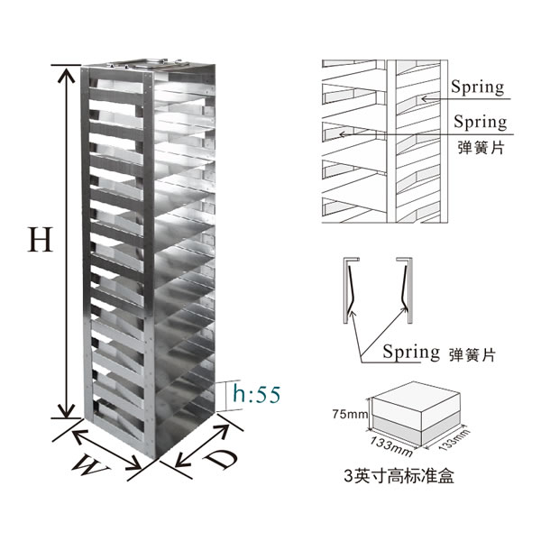 带弹簧片的存放3英寸试管盒的卧式冰箱分隔架-CF型图片