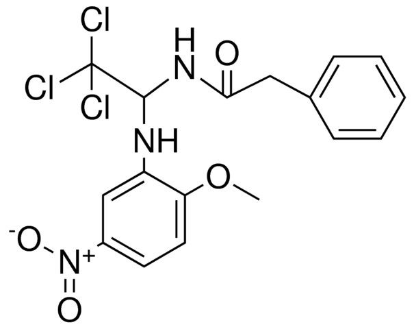 2-PHENYL-N-(2,2,2-TRICHLORO-1-(2-METHOXY-5-NITRO-PHENYLAMINO)-ETHYL)-ACETAMIDE
