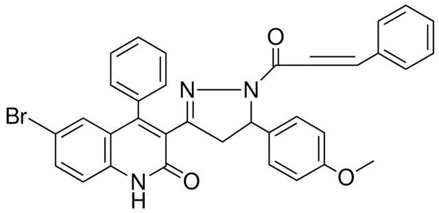 6-BR-3-(5-(4-MEO-PH)-1-(3-PH-ACRYLOYL)-PYRAZOL-3-YL)-4-PH-1H-QUINOLIN-2-ONE