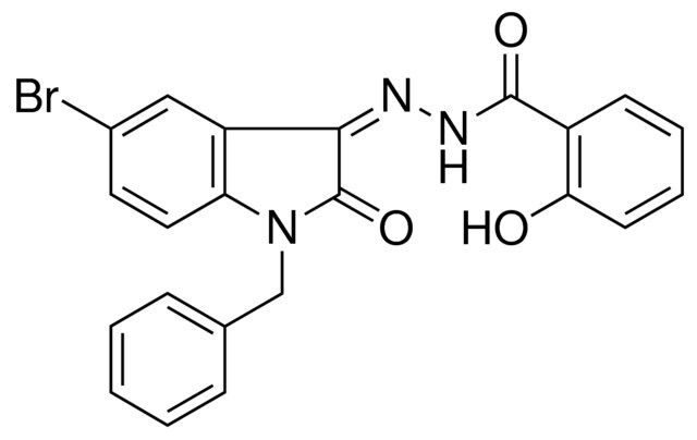 2-HO-BENZOIC ACID (1-BENZYL-5-BROMO-2-OXO-1,2-DIHYDRO-INDOL-3-YLIDENE)-HYDRAZIDE