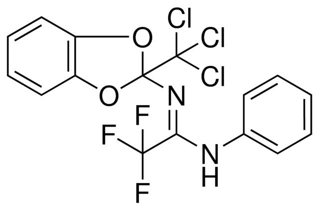 2,2,2-TRIFLUORO-N-PH-N'-(2-TRICHLOROMETHYL-BENZO(1,3)DIOXOL-2-YL)-ACETAMIDINE