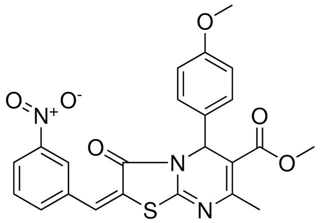 METHYL (2E)-5-(4-METHOXYPHENYL)-7-METHYL-2-(3-NITROBENZYLIDENE)-3-OXO-2,3-DIHYDRO-5H-[1,3]THIAZOLO[3,2-A]PYRIMIDINE-6-CARBOXYLATE
