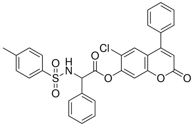 PH-(TOLUENE-4-SULFONYLAMINO)-ACETIC ACID 6-CL-2-OXO-4-PH-2H-CHROMEN-7-YL ESTER