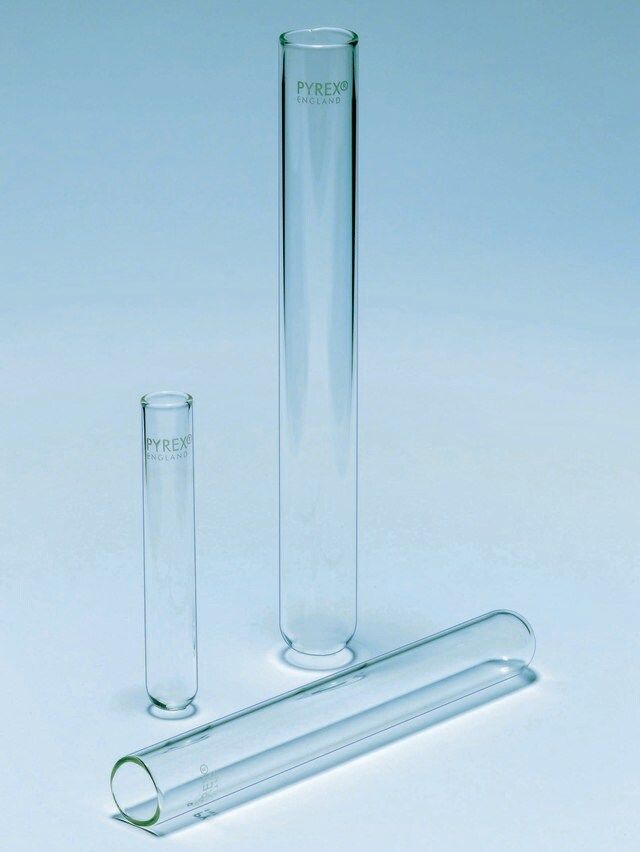 Pyrex<sup>®</sup> Test tubes, without rim, medium wall