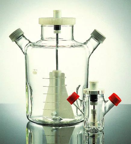 Corning<sup>®</sup> ProCulture<sup>®</sup> glass spinner flask complete, baffled, angled sidearms