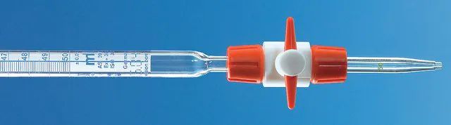 BRAND<sup>®</sup> compact BLAUBRAND<sup>®</sup> burette, with PTFE stopcock and Schellbach stripe