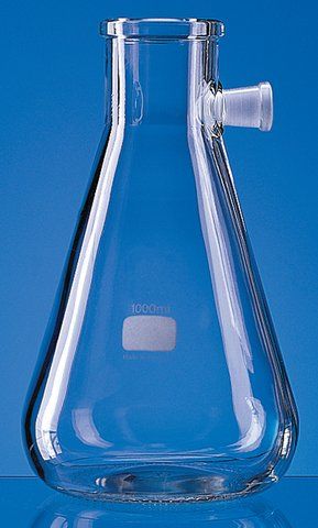 BRAND<sup>®</sup> filter flask, glass, with lateral socket