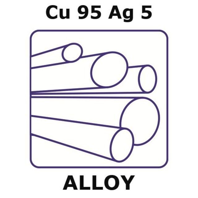 Copper-silver alloy, Cu95Ag5