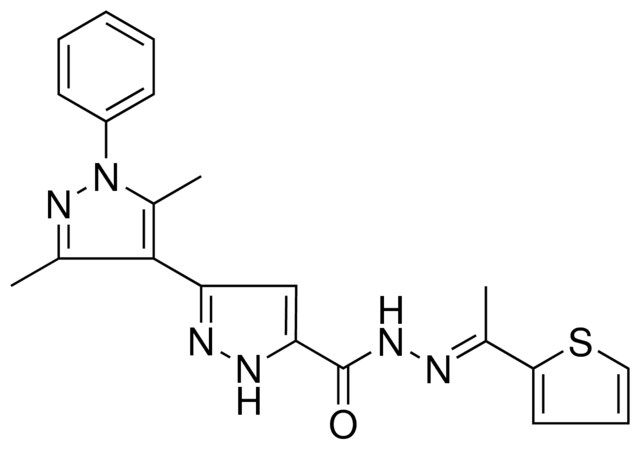 (E)-3',5'-DIMETHYL-1'-PHENYL-N'-(1-(THIOPHEN-2-YL)ETHYLIDENE)-1H,1'H-3,4'-BIPYRAZOLE-5-CARBOHYDRAZIDE