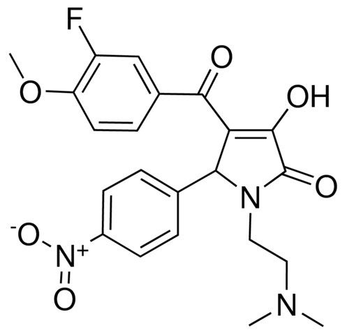 1-[2-(DIMETHYLAMINO)ETHYL]-4-(3-FLUORO-4-METHOXYBENZOYL)-3-HYDROXY-5-(4-NITROPHENYL)-1,5-DIHYDRO-2H-PYRROL-2-ONE
