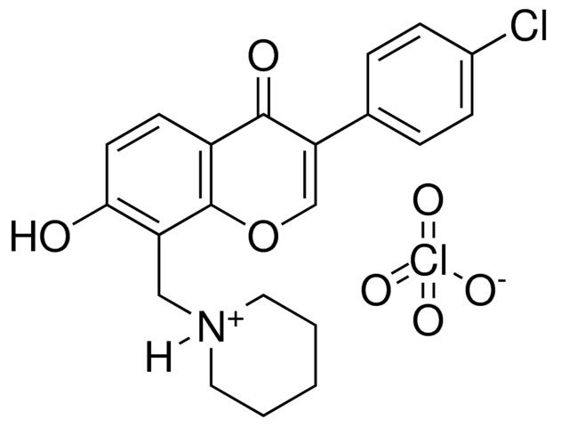 1-((3-(4-CHLOROPHENYL)-7-HO-4-OXO-4H-CHROMEN-8-YL)ME)PIPERIDINIUM PERCHLORATE