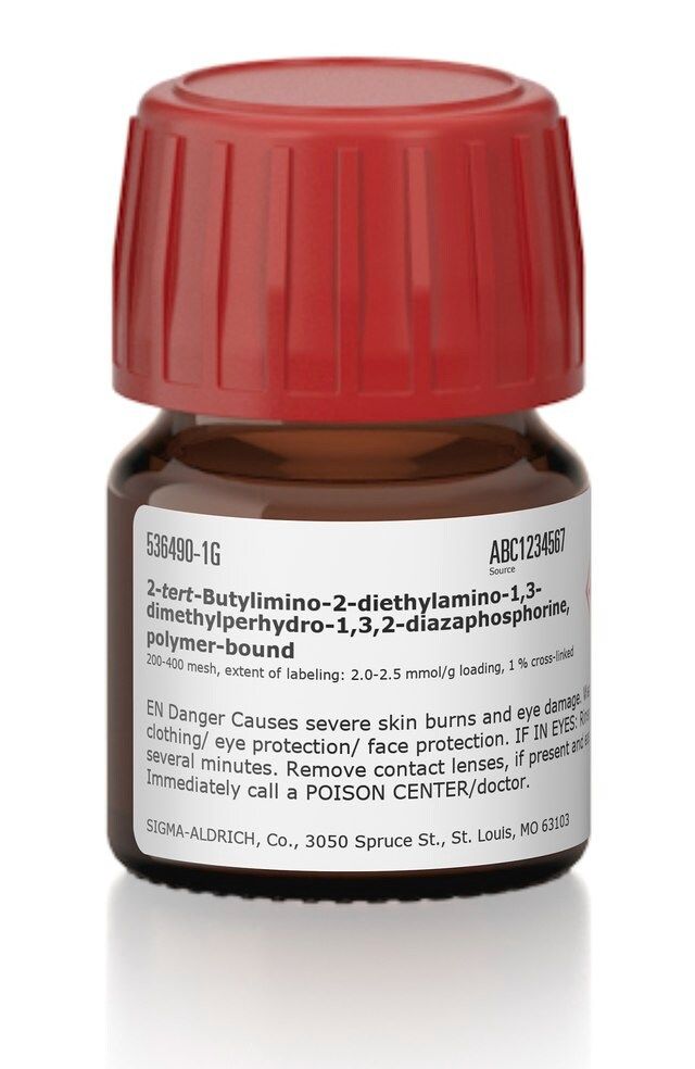 2-<i>tert</i>-Butylimino-2-diethylamino-1,3-dimethylperhydro-1,3,2-diazaphosphorine, polymer-bound