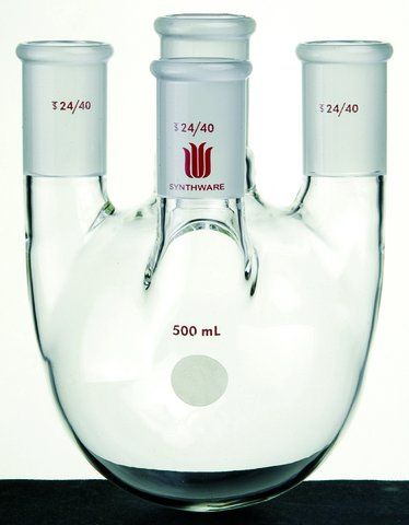 Synthware<sup>TM</sup> four-neck round-bottom flask with vertical side necks