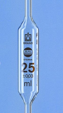 BRAND<sup>®</sup> BLAUBRAND<sup>®</sup> ETERNA volumetric pipette, calibrated To Deliver