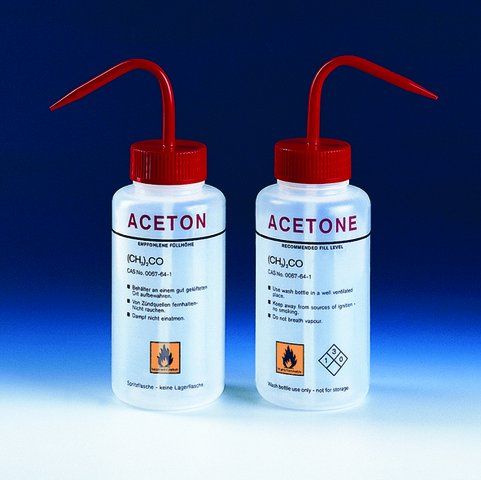 BRAND<sup>®</sup> wash bottle, wide-mouth, labelled, LDPE