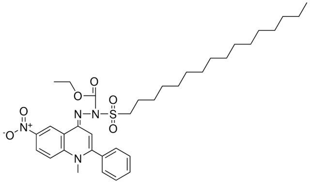 DIHYDRO-ETHOXYCARBONYL-(HEXADECYLSO2)-HYDRAZINYLIDENE)-1-ME-6-NO2-2-PHQUINOLINE