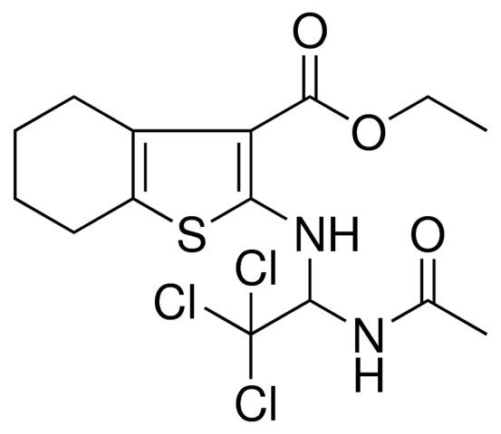 ETHYL 2-{[1-(ACETYLAMINO)-2,2,2-TRICHLOROETHYL]AMINO}-4,5,6,7-TETRAHYDRO-1-BENZOTHIOPHENE-3-CARBOXYLATE