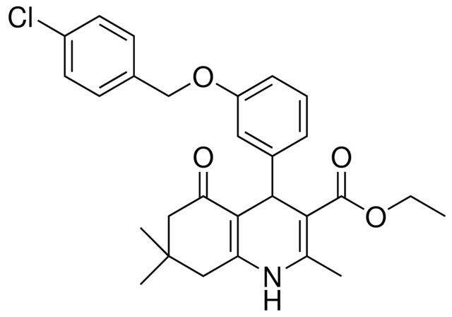 ETHYL 4-(3-((4-CHLOROBENZYL)OXY)PHENYL)-2,7,7-TRIMETHYL-5-OXO-1,4,5,6,7,8-HEXAHYDRO-3-QUINOLINECARBOXYLATE