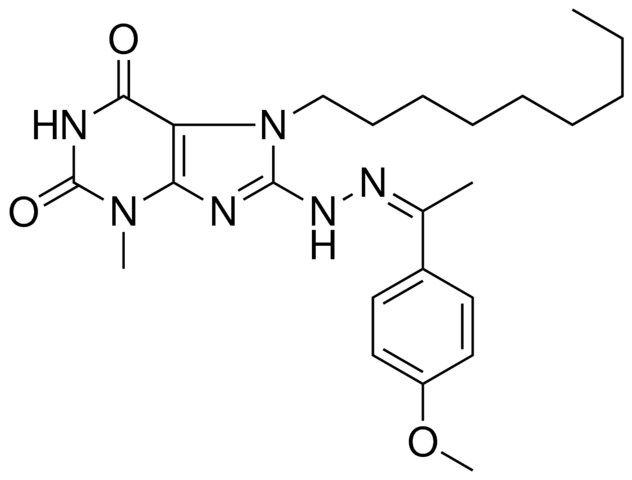 8-(N'-(1-(4-MEO-PH)-ETHYLIDENE)-HYDRAZINO)-3-ME-7-NONYL-3,7-2H-PURINE-2,6-DIONE