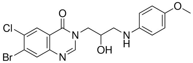7-BROMO-6-CHLORO-3-(2-HYDROXY-3-(4-METHOXYANILINO)PROPYL)-4(3H)-QUINAZOLINONE