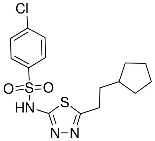 4-chloro-N-[5-(2-cyclopentylethyl)-1,3,4-thiadiazol-2-yl]benzenesulfonamide