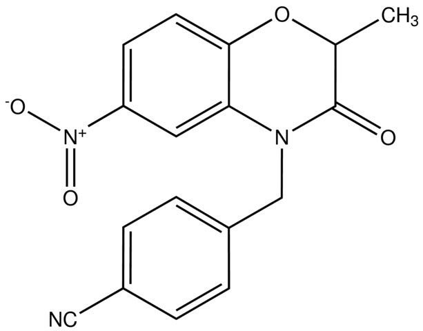4-((2,3-Dihydro-2-methyl-6-nitro-3-oxobenzo[<i>b</i>][1,4]oxazin-4-yl)methyl)benzonitrile