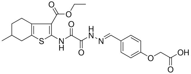 [4-((E)-{[{[3-(ETHOXYCARBONYL)-6-METHYL-4,5,6,7-TETRAHYDRO-1-BENZOTHIEN-2-YL]AMINO}(OXO)ACETYL]HYDRAZONO}METHYL)PHENOXY]ACETIC ACID