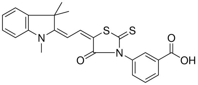 3-{(5E)-4-OXO-2-THIOXO-5-[(2E)-2-(1,3,3-TRIMETHYL-1,3-DIHYDRO-2H-INDOL-2-YLIDENE)ETHYLIDENE]-1,3-THIAZOLIDIN-3-YL}BENZOIC ACID