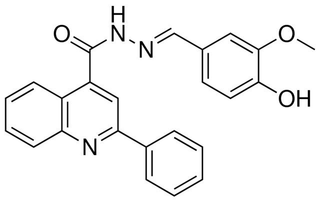 2-PHENYL-QUINOLINE-4-CARBOXYLIC ACID (4-HYDROXY-3-METHOXY-BENZYLIDENE)-HYDRAZIDE