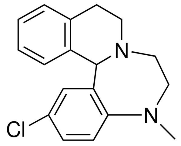 2-CHLORO-5,6,7,9,10,14B-HEXAHYDRO-5-METHYLISOQUINO(2,1-D)(1,4)BENZODIAZEPINE