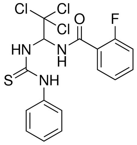 2-FLUORO-N-(2,2,2-TRICHLORO-1-(3-PHENYL-THIOUREIDO)-ETHYL)-BENZAMIDE
